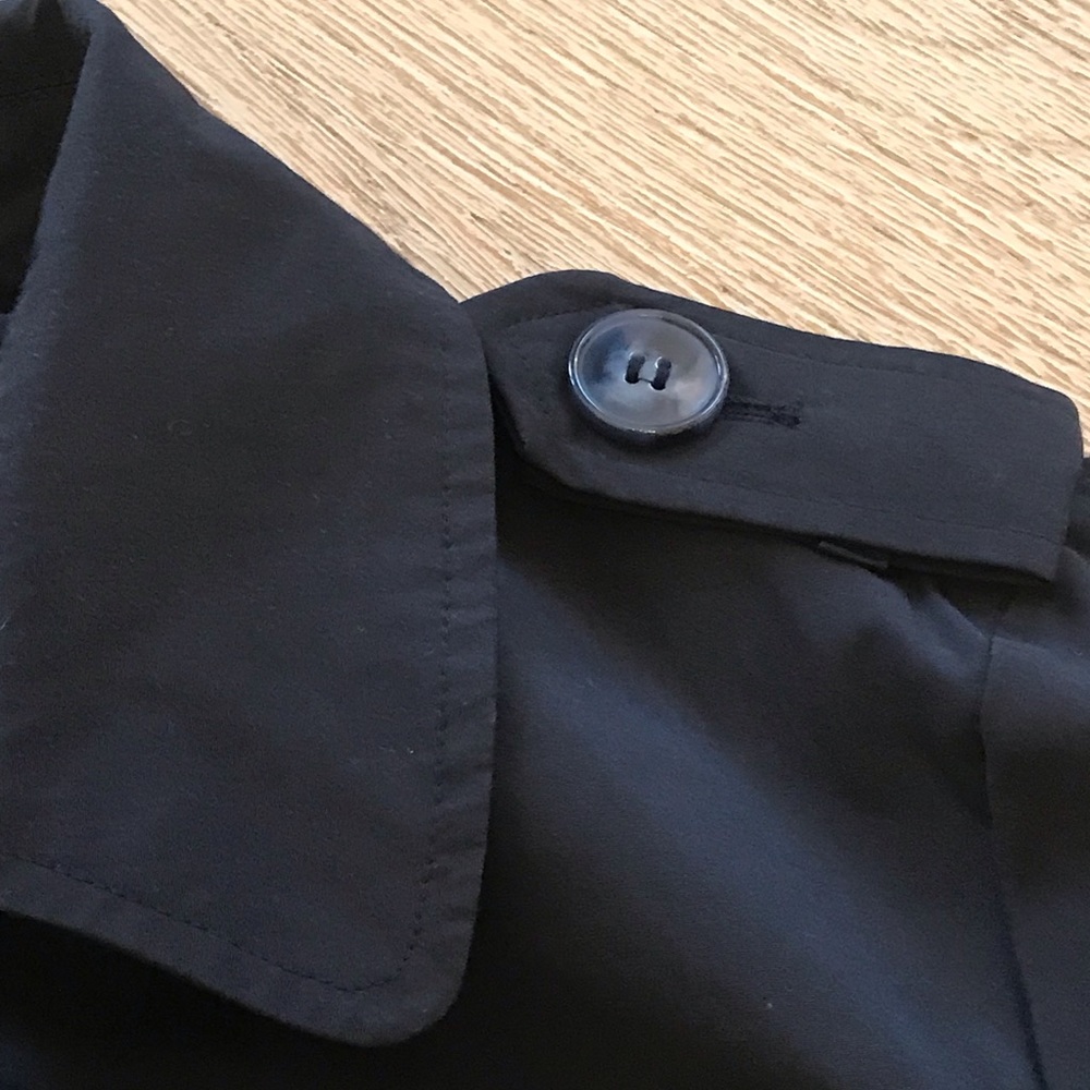 Navy Poplin Double Breasted Trench Coat Jacket - Picture 3 of 12